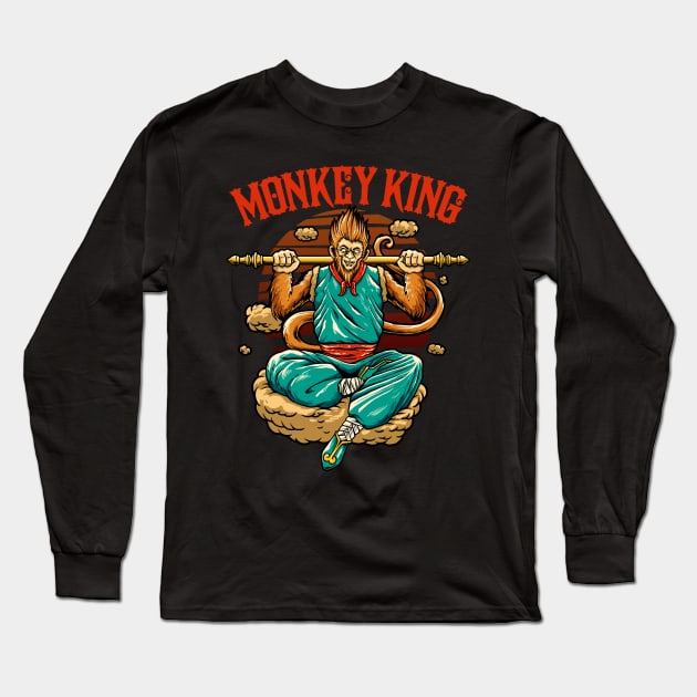 Monkey KIng Long Sleeve T-Shirt by mrgeek